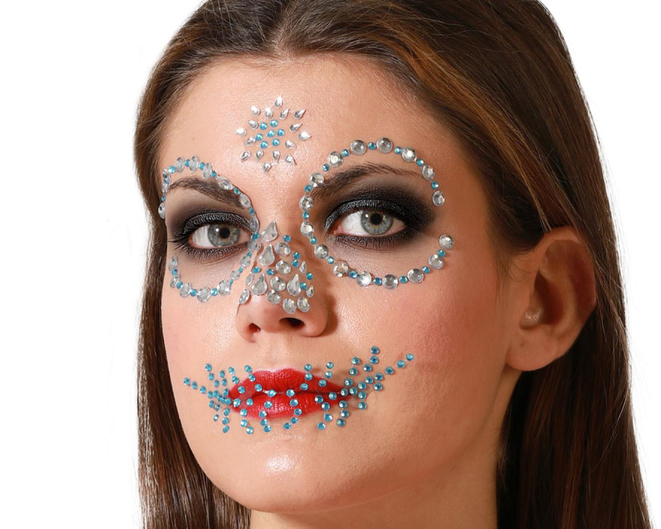 Bijoux strass de visage tête de mort