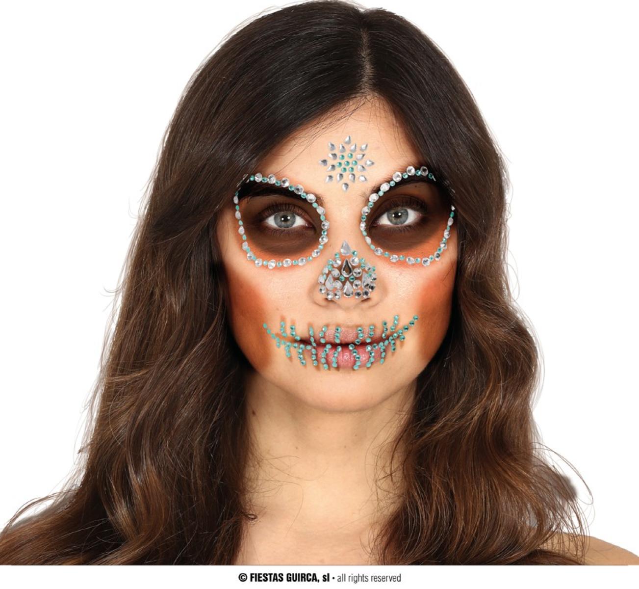 Bijoux strass de visage tête de mort