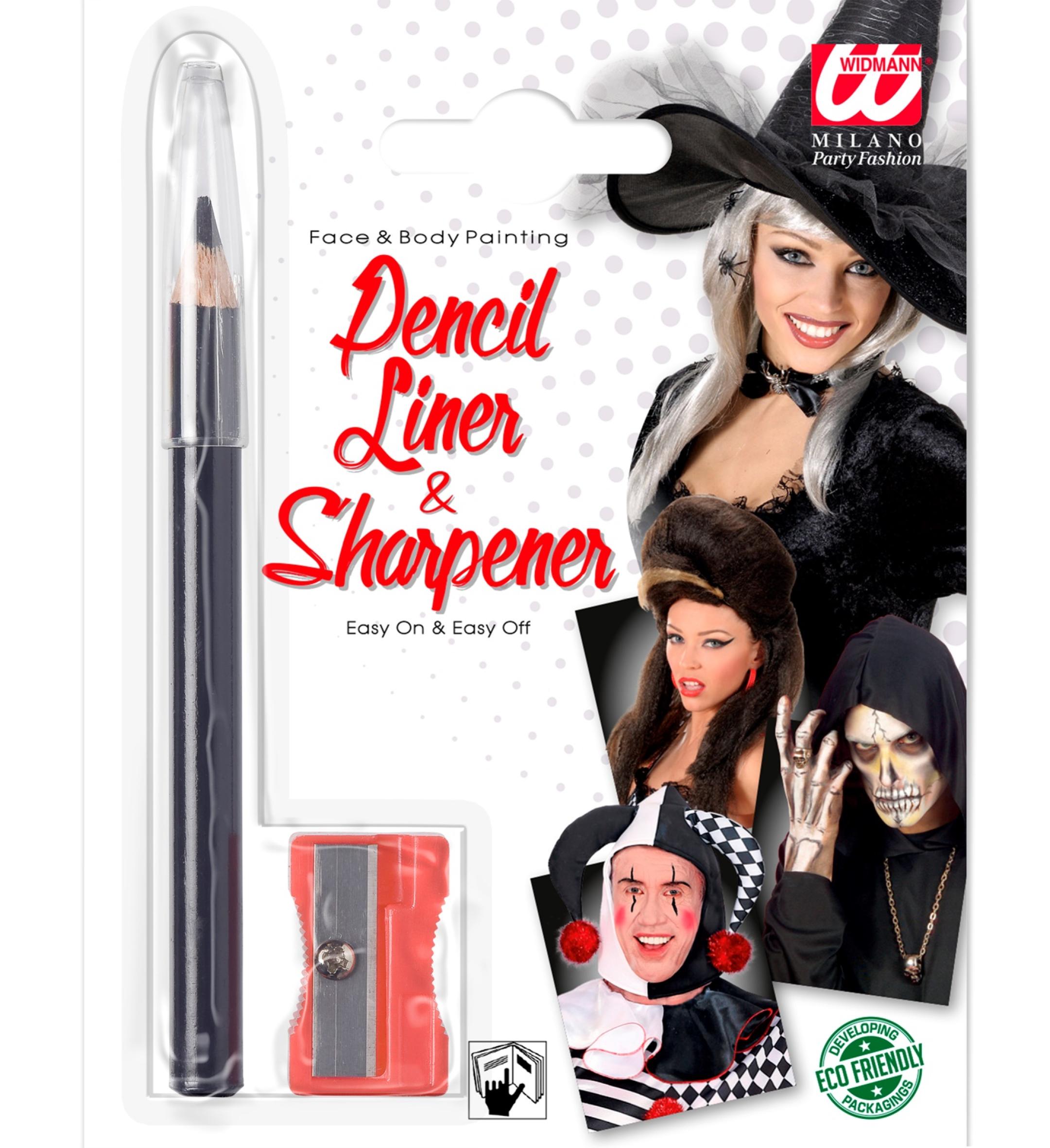 Crayon de maquillage noir eyeliner avec taille-crayon