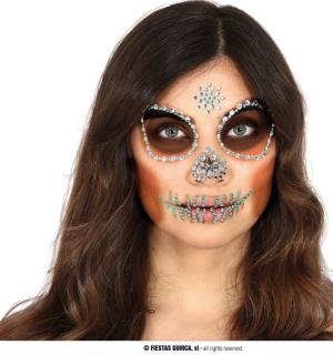 Bijoux strass de visage tête de mort